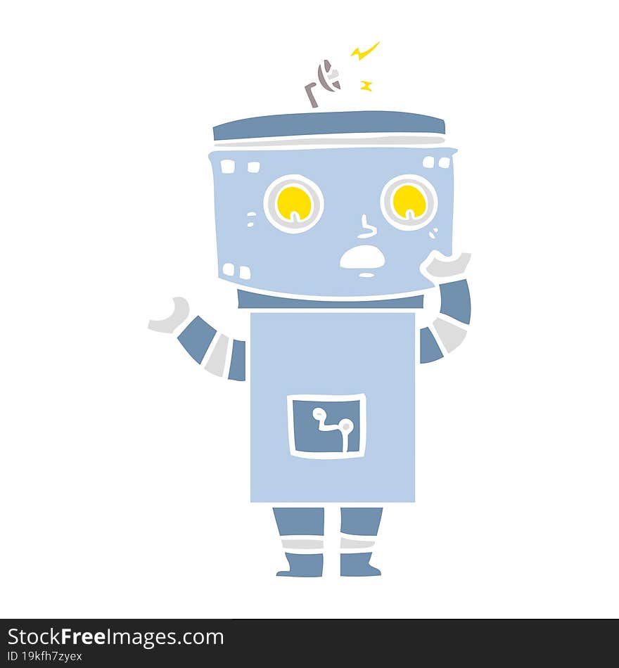 flat color style cartoon robot