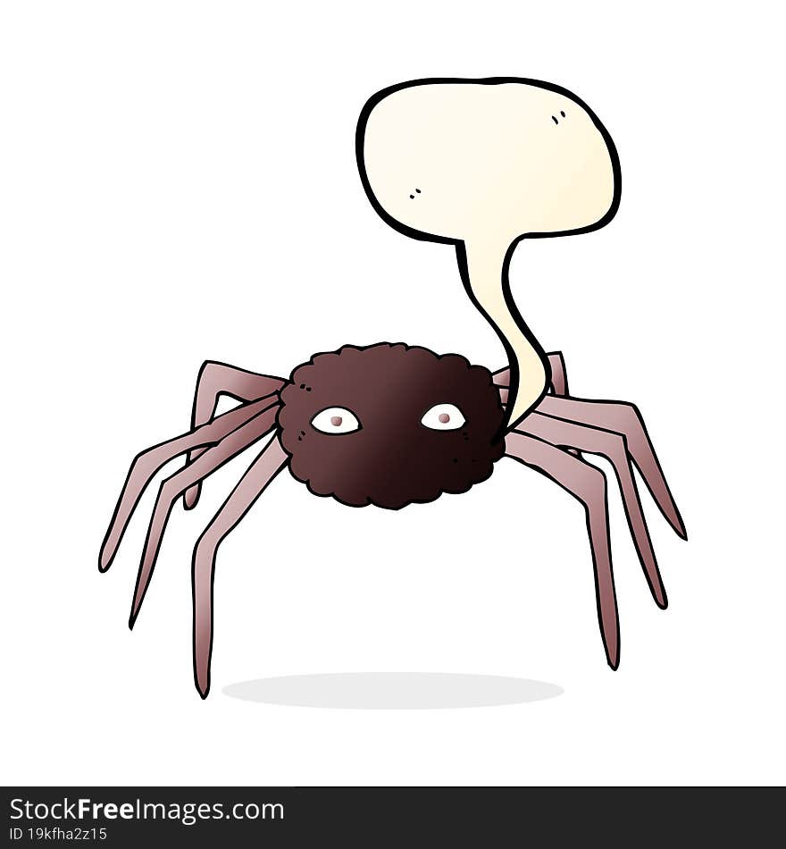 cartoon spider with speech bubble