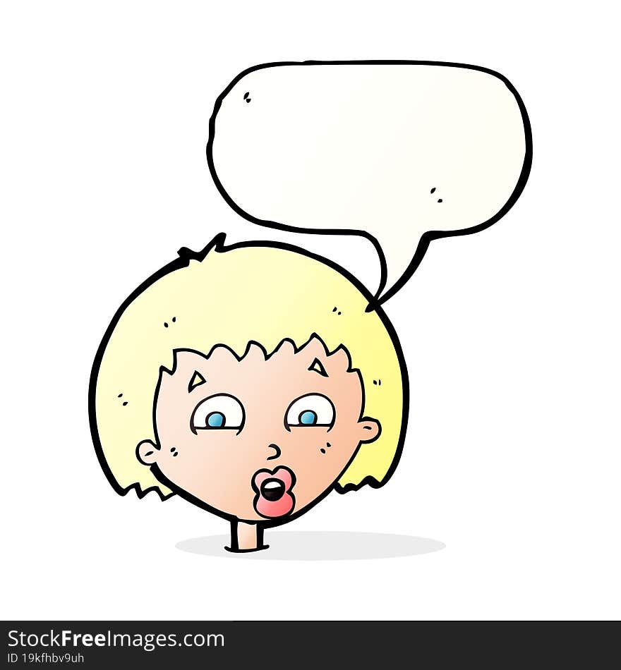 cartoon shocked expression  with speech bubble