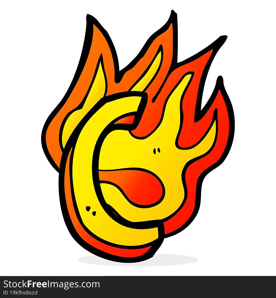 Cartoon Flaming Letter