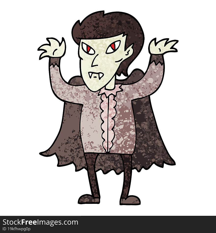 grunge textured illustration cartoon vampire