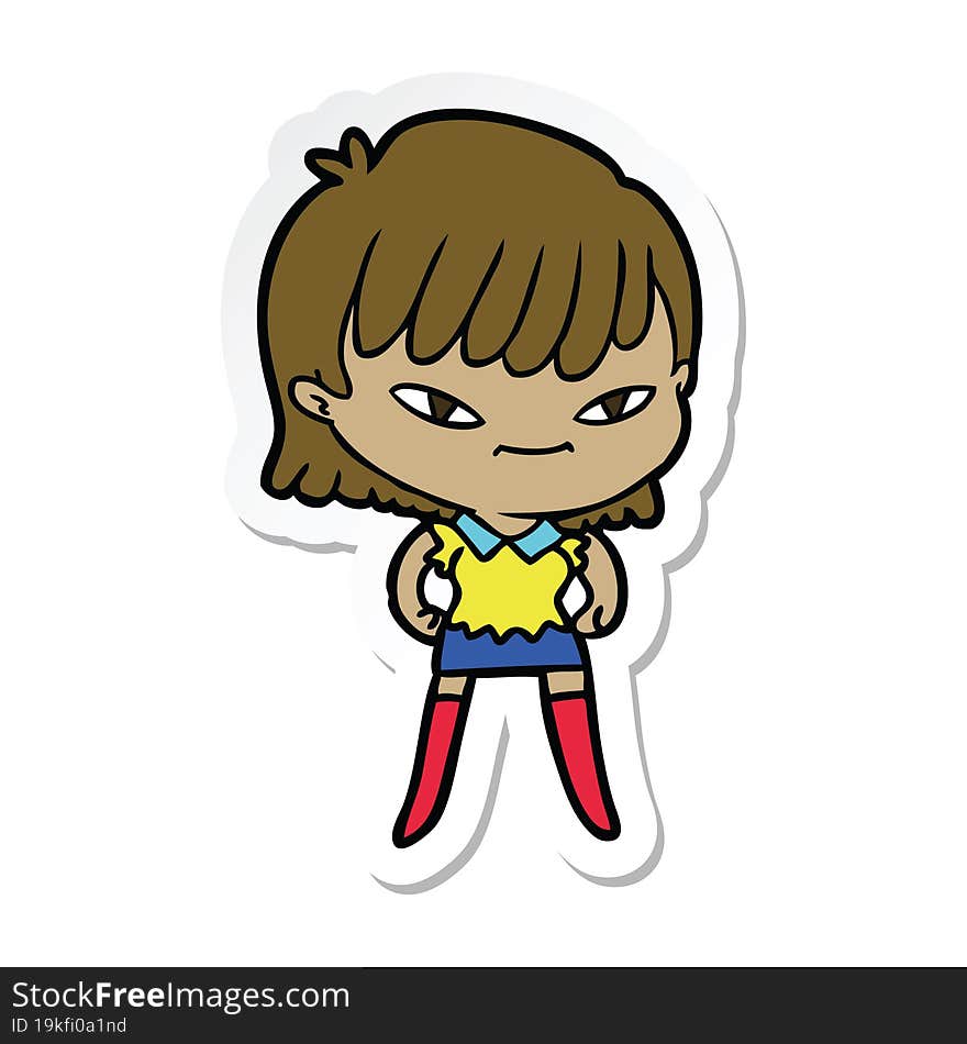 sticker of a cartoon woman