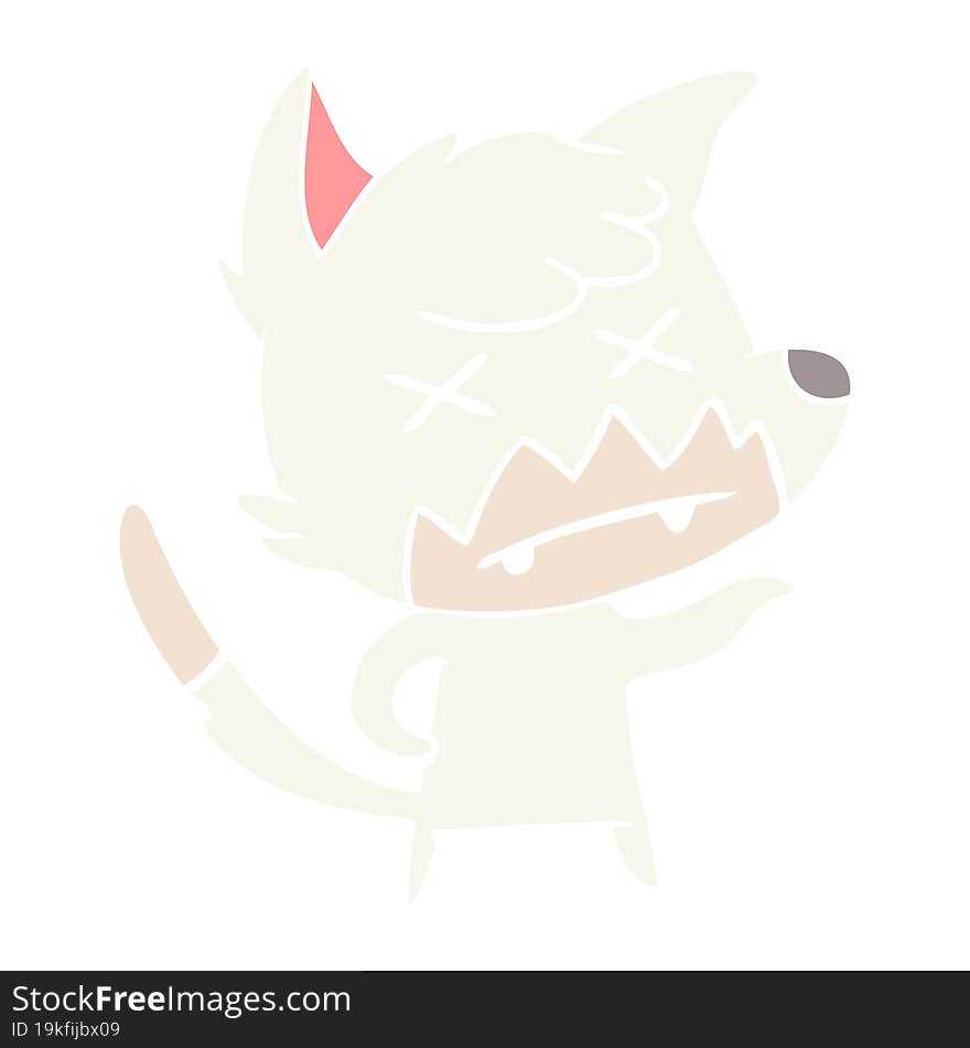 flat color style cartoon dead fox