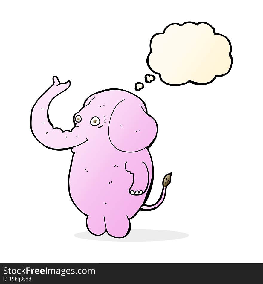 Cartoon Funny Elephant With Thought Bubble