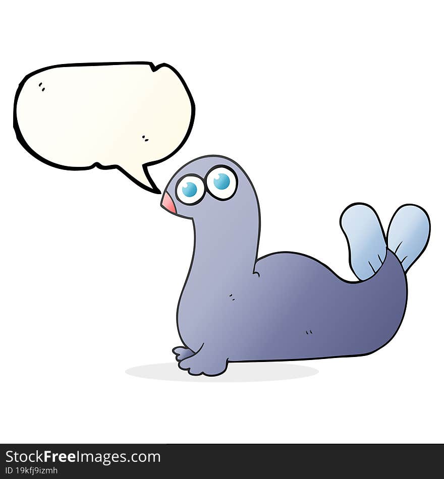 speech bubble cartoon seal