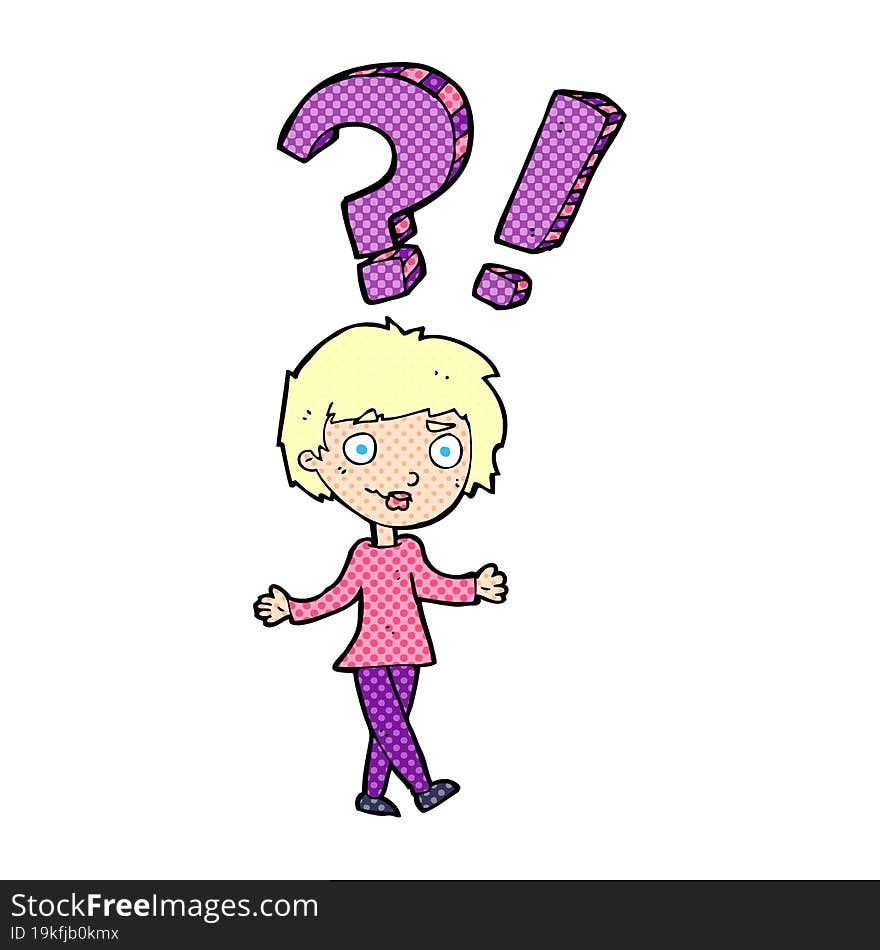 cartoon woman asking question