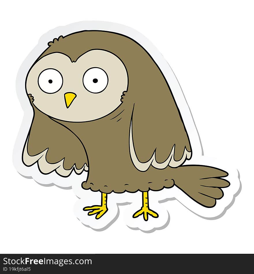 sticker of a cartoon owl