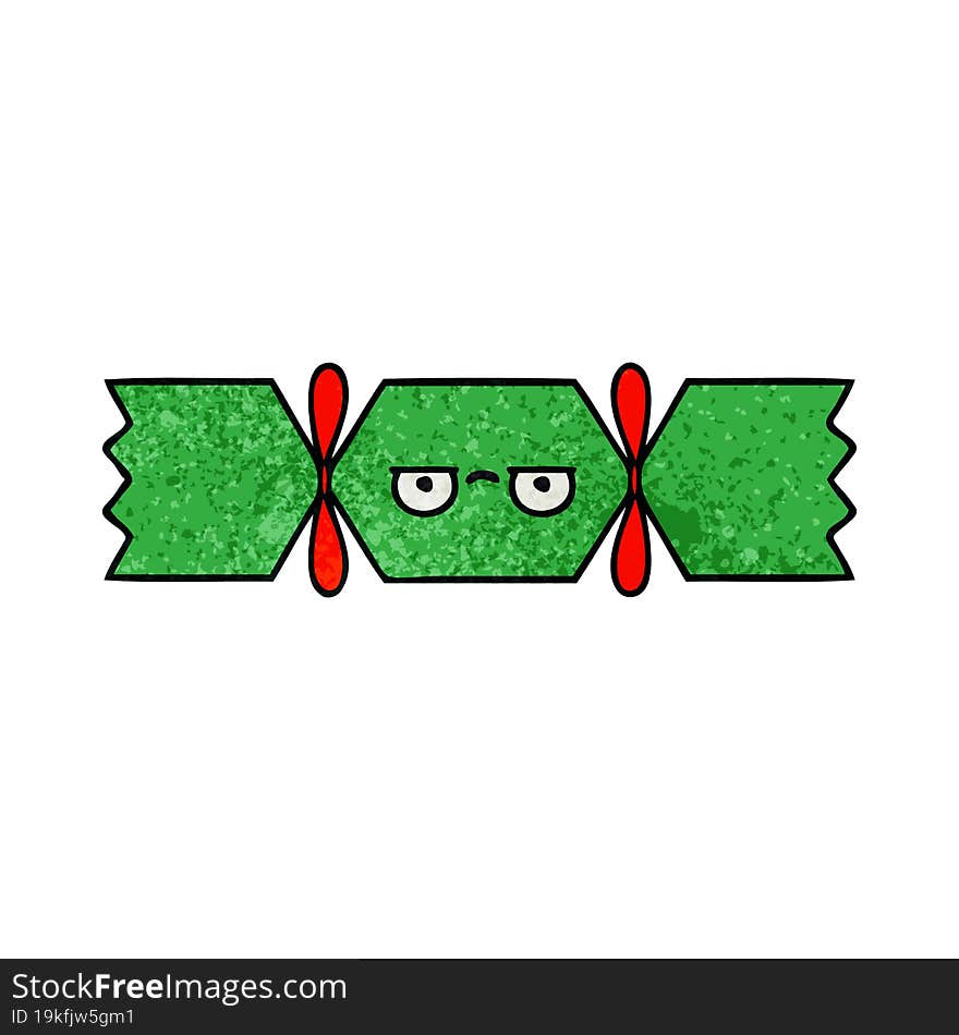 Retro Grunge Texture Cartoon Christmas Cracker