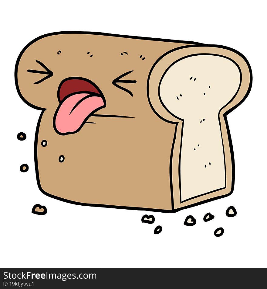 cartoon disgusted loaf of bread. cartoon disgusted loaf of bread