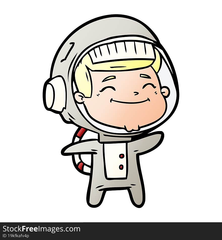 happy cartoon astronaut. happy cartoon astronaut