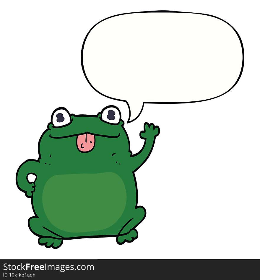 Cartoon Frog And Speech Bubble