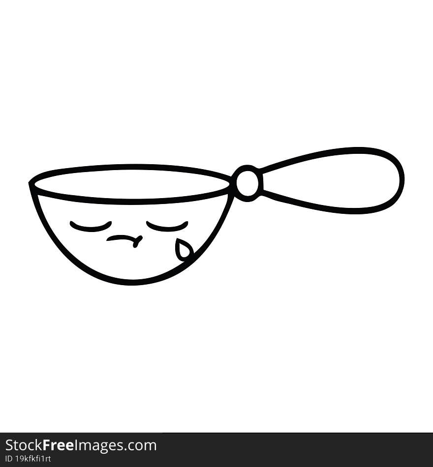 line drawing cartoon measuring spoon