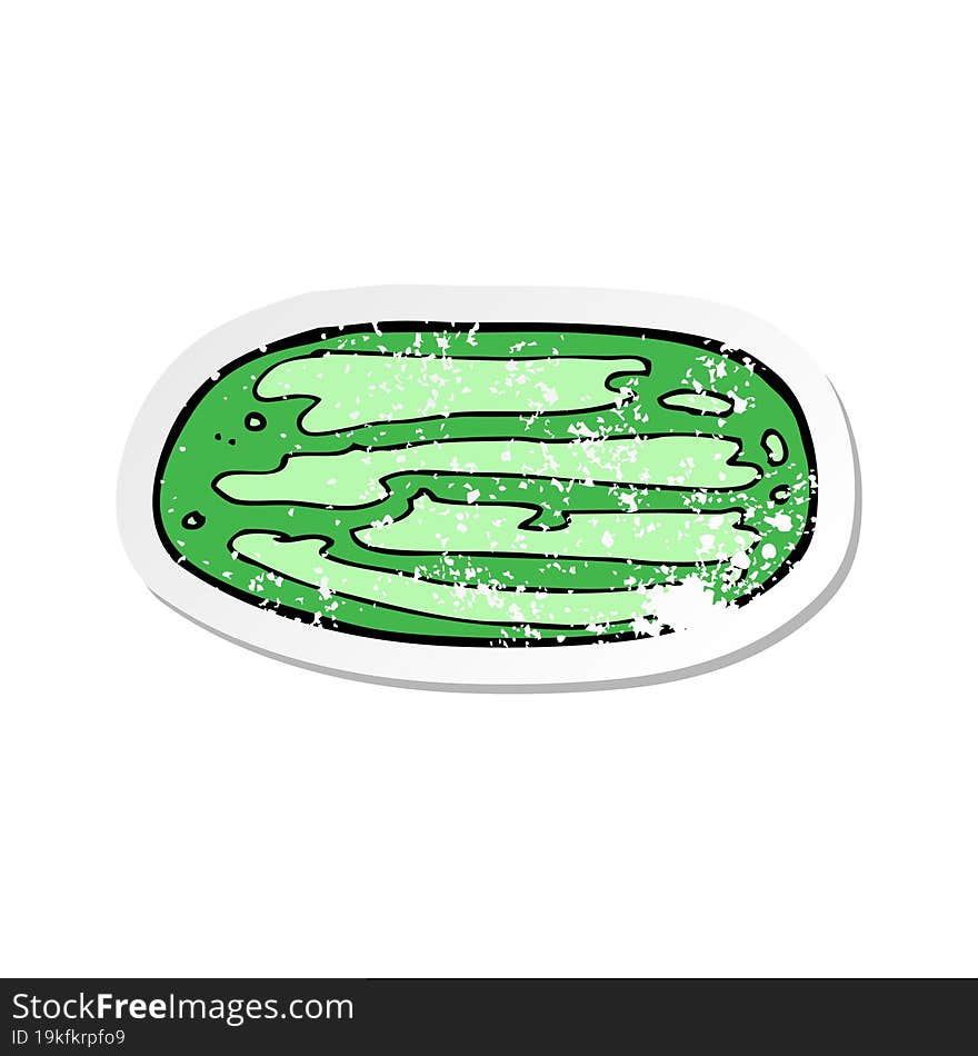 retro distressed sticker of a cartoon watermelon