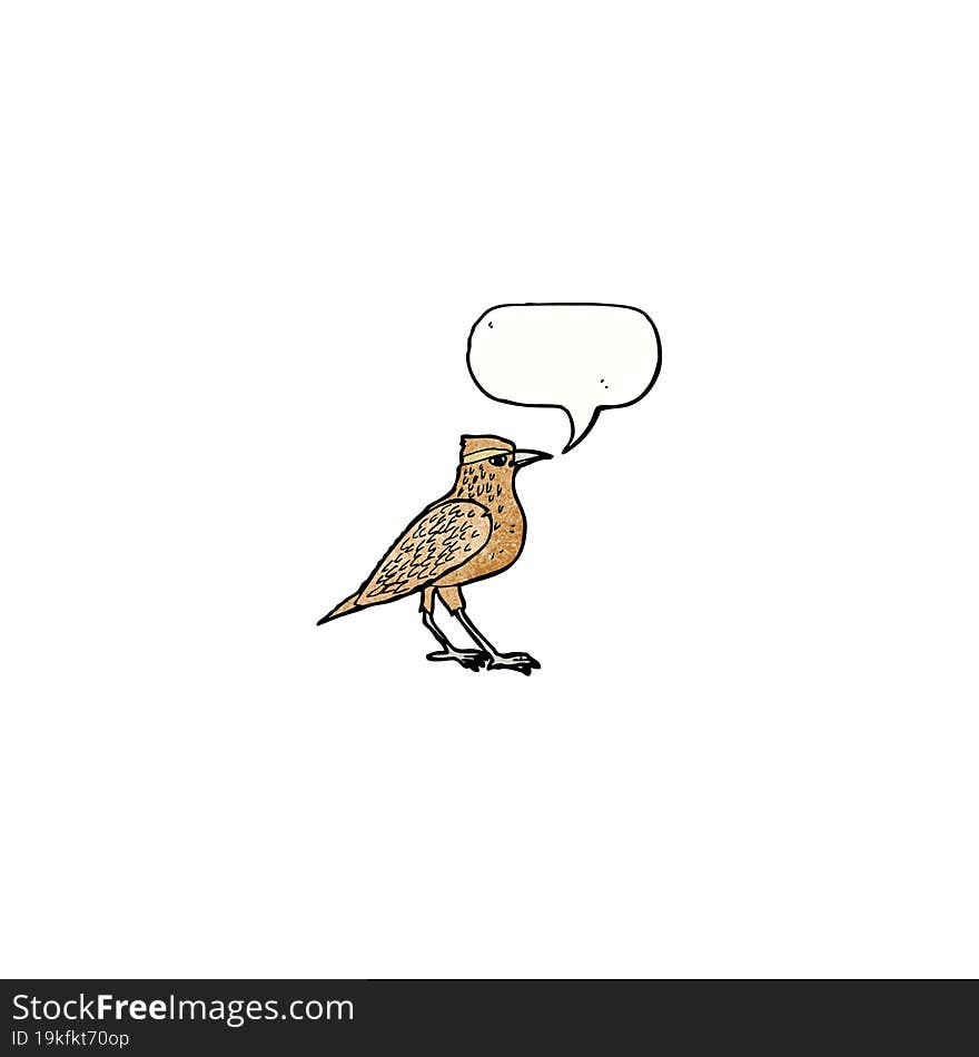 bird illustration with speech bubble