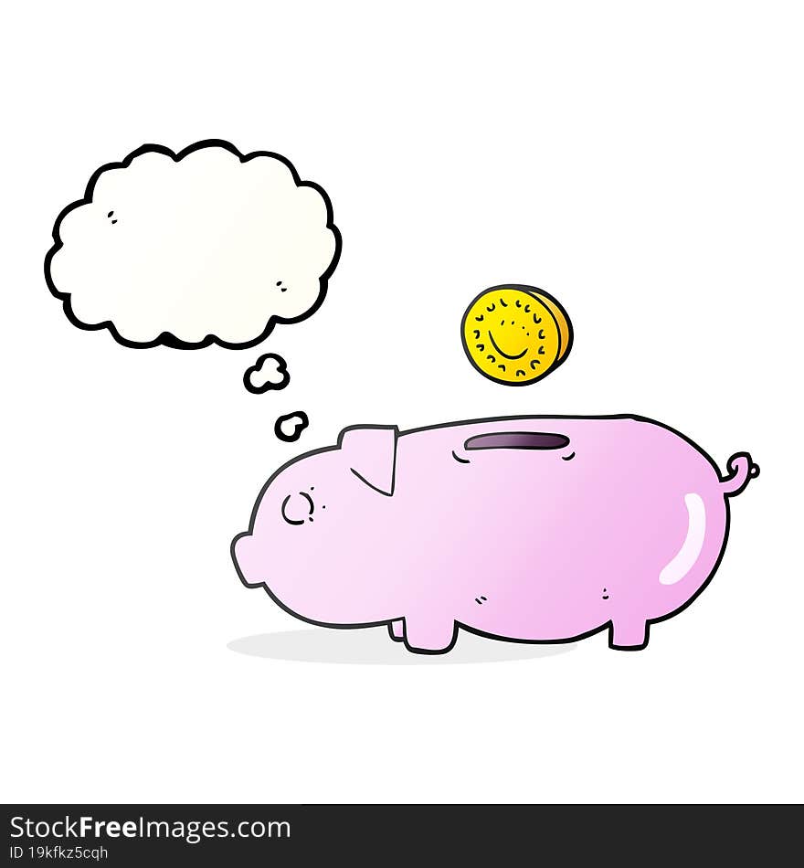 Thought Bubble Cartoon Piggy Bank