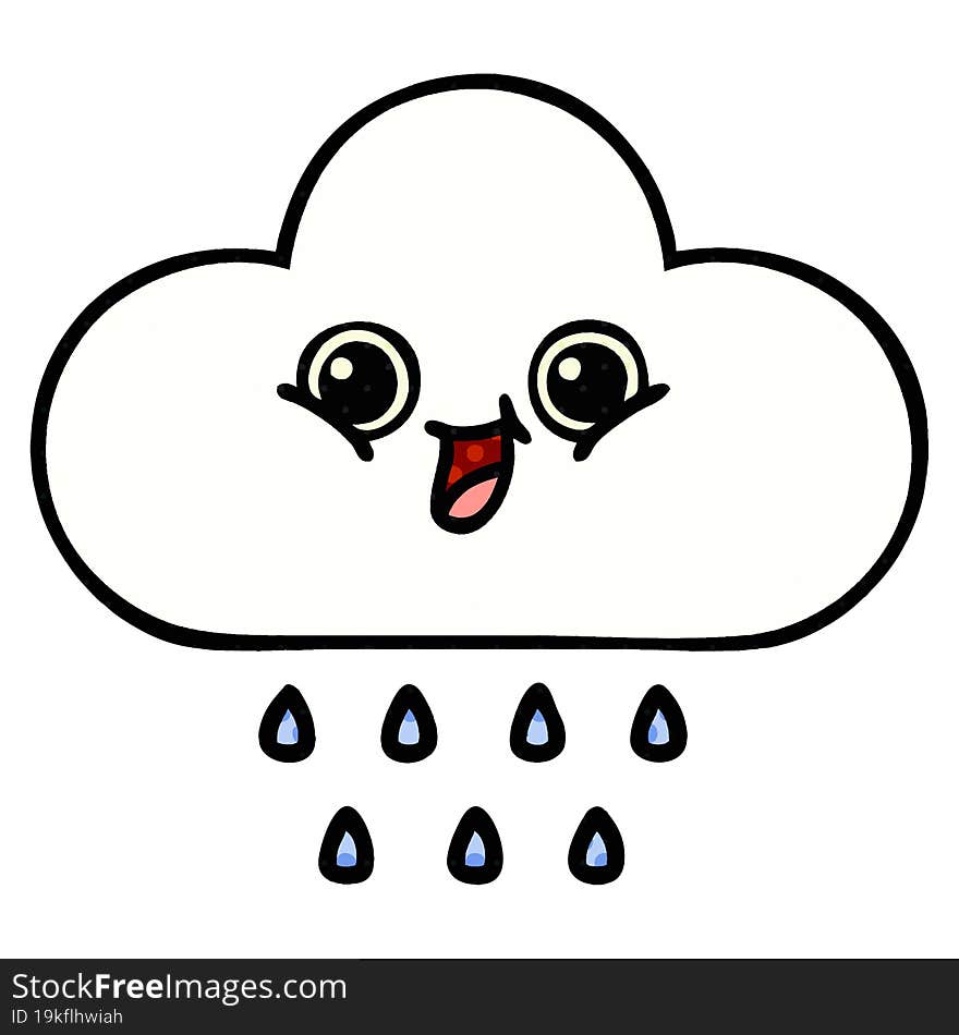 Comic Book Style Cartoon Rain Cloud