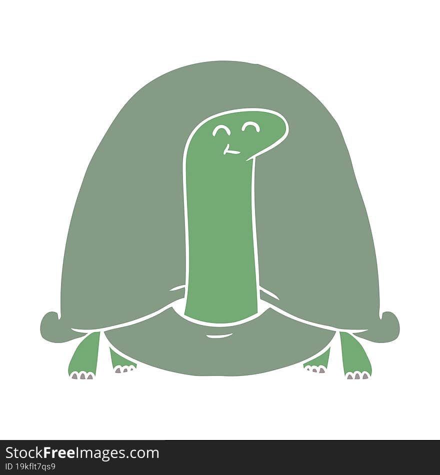 Flat Color Style Cartoon Tortoise