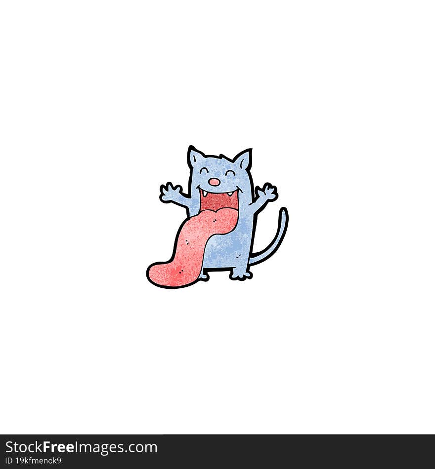 Cartoon Cat Sticking Out Tongue