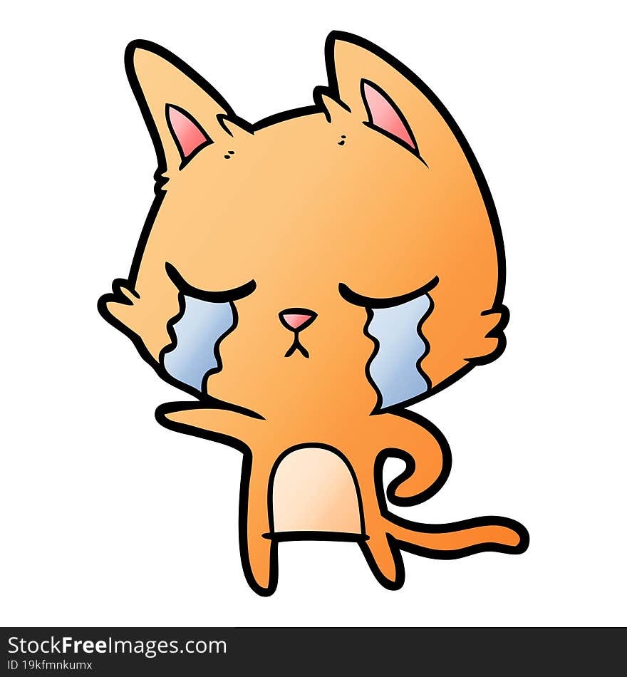 crying cartoon cat pointing. crying cartoon cat pointing