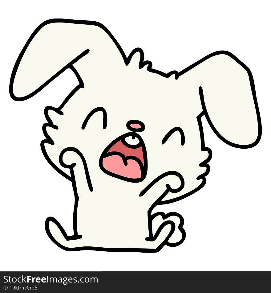 Cartoon Rabbit Yawning