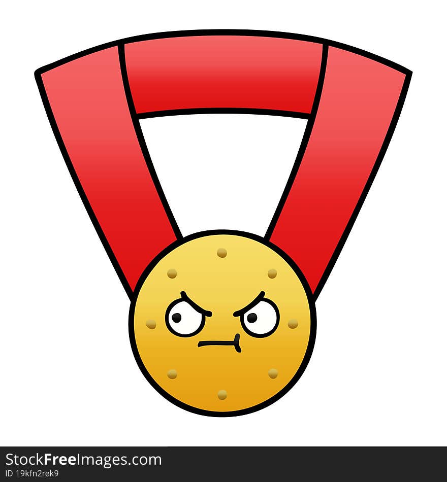 gradient shaded cartoon of a gold medal