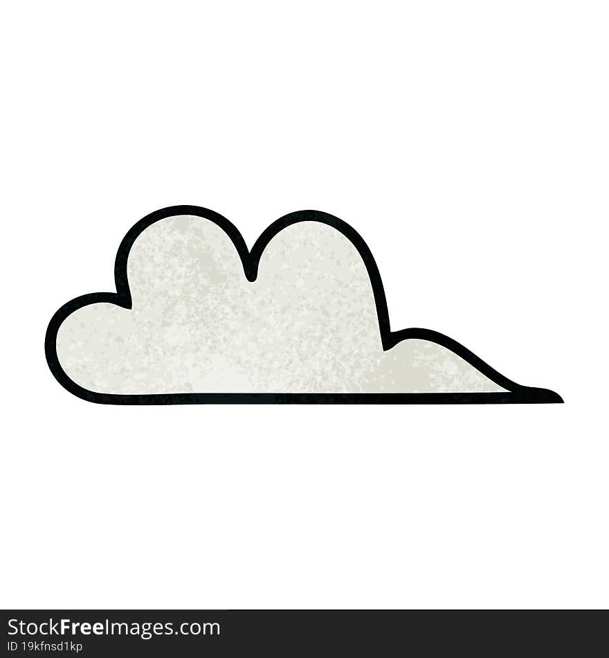 retro grunge texture cartoon of a cloud