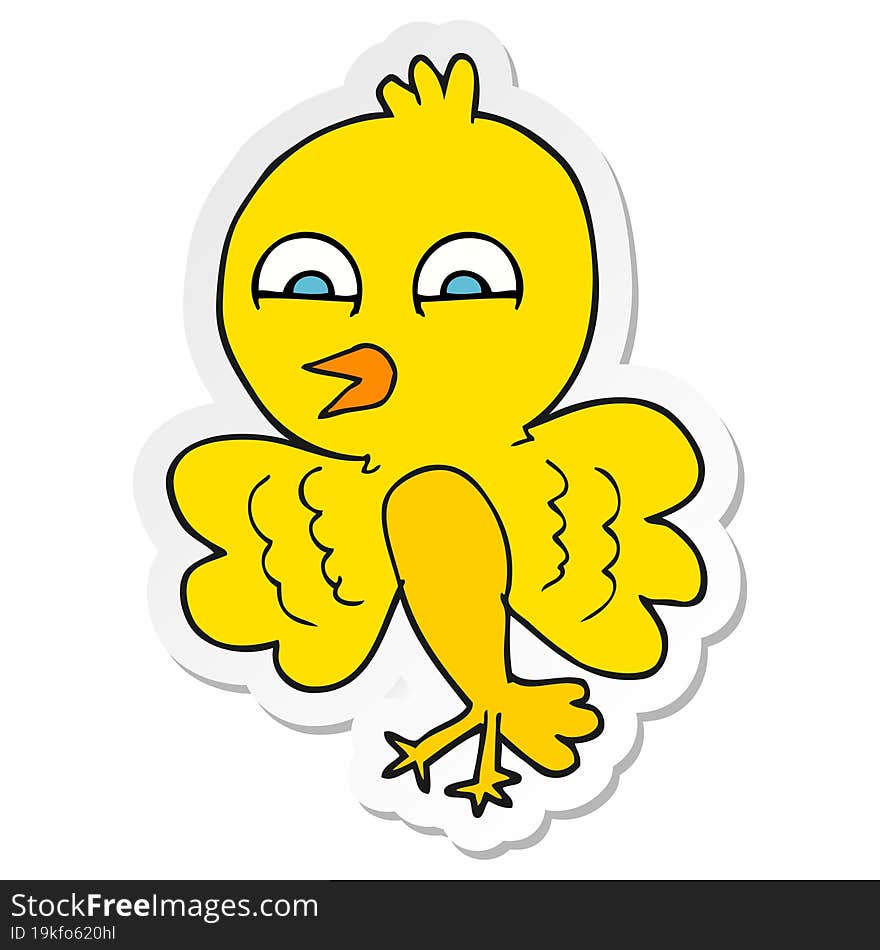 Sticker Of A Cartoon Bird