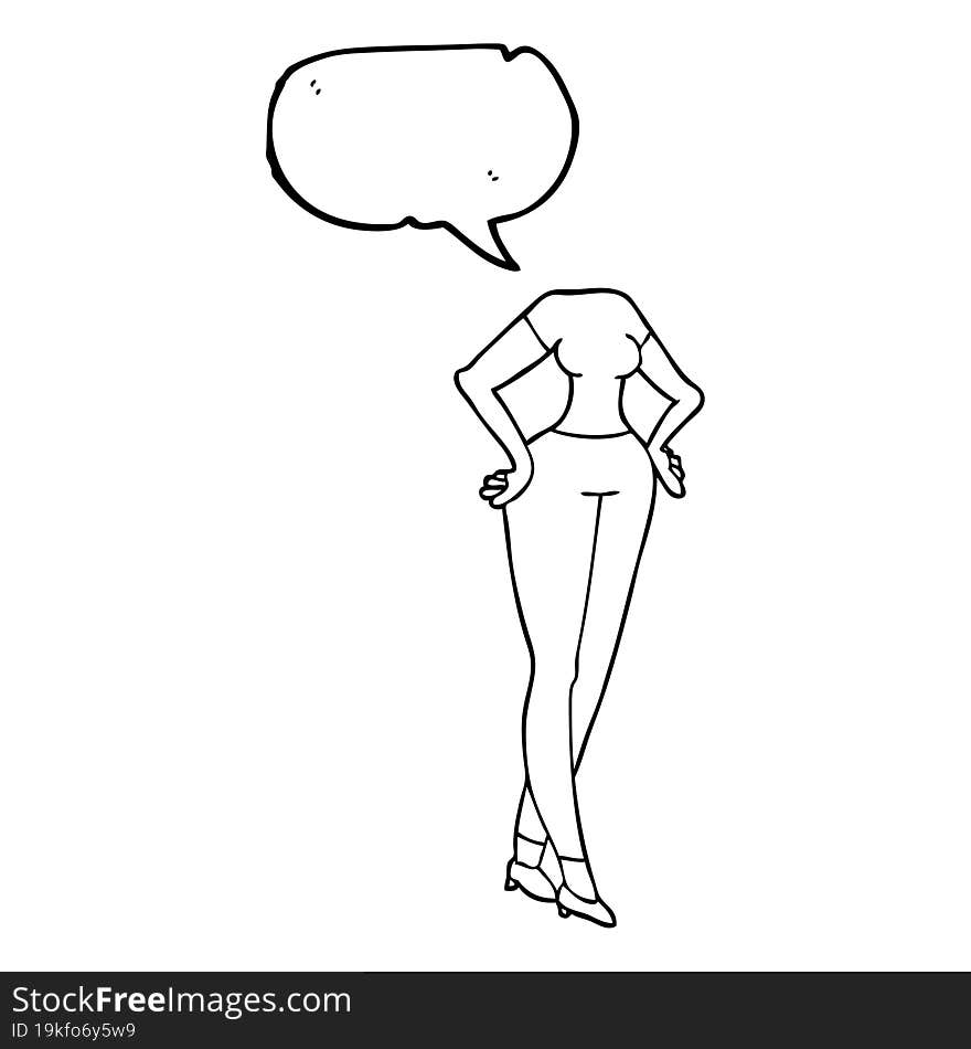 freehand drawn speech bubble cartoon headless body (add own photographs