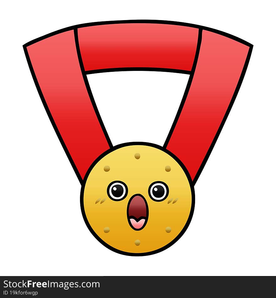 gradient shaded cartoon of a gold medal