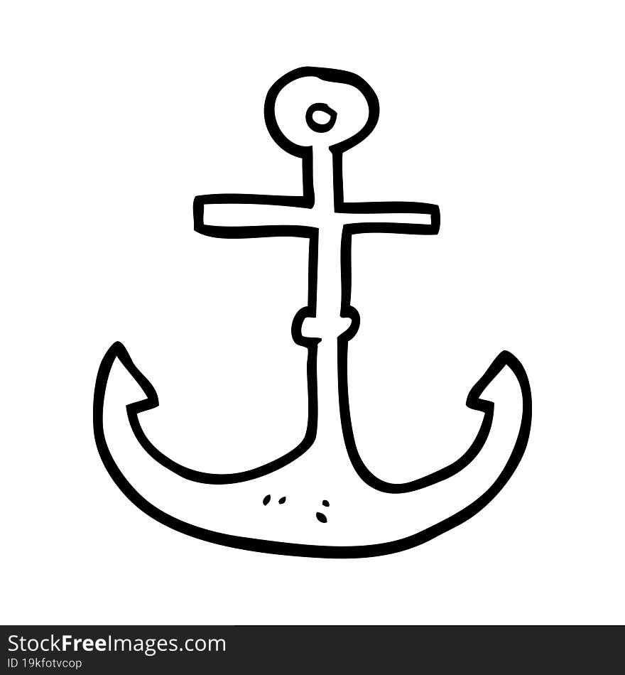 line drawing cartoon ship anchor