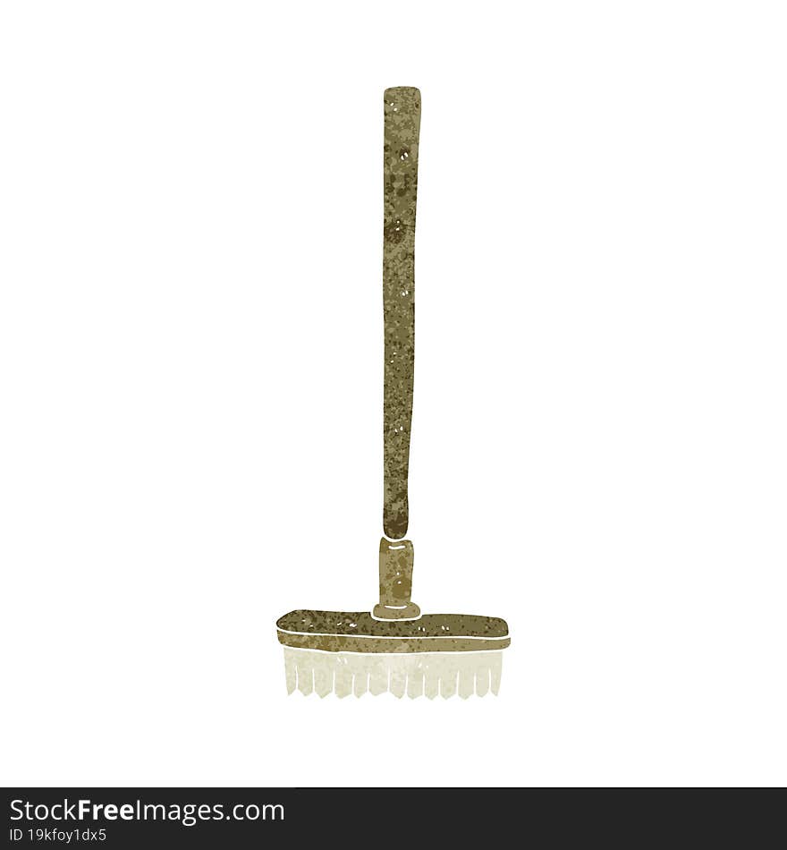 retro cartoon broom