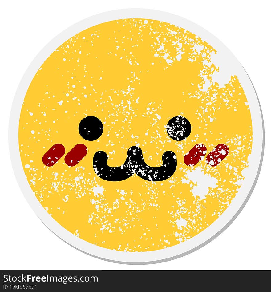 Blushing Animal Face Circular Sticker