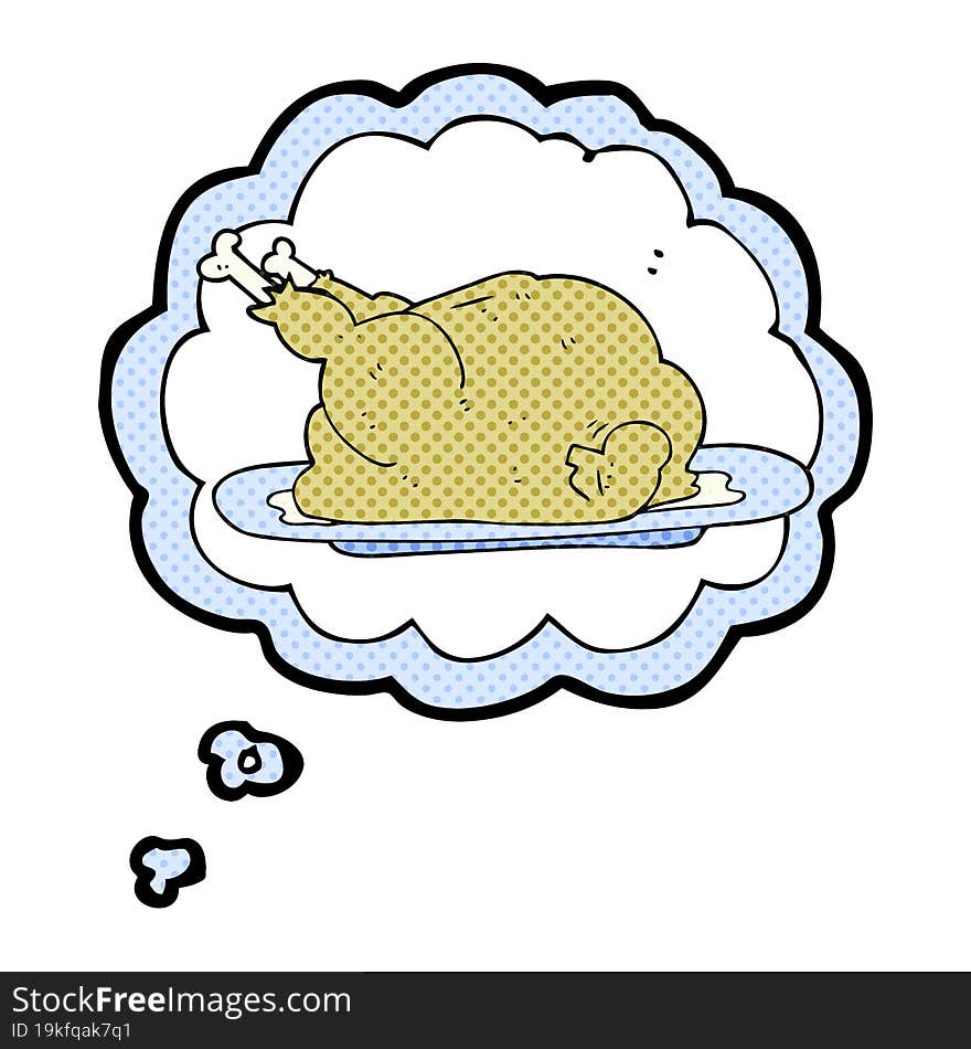 thought bubble cartoon cooked chicken