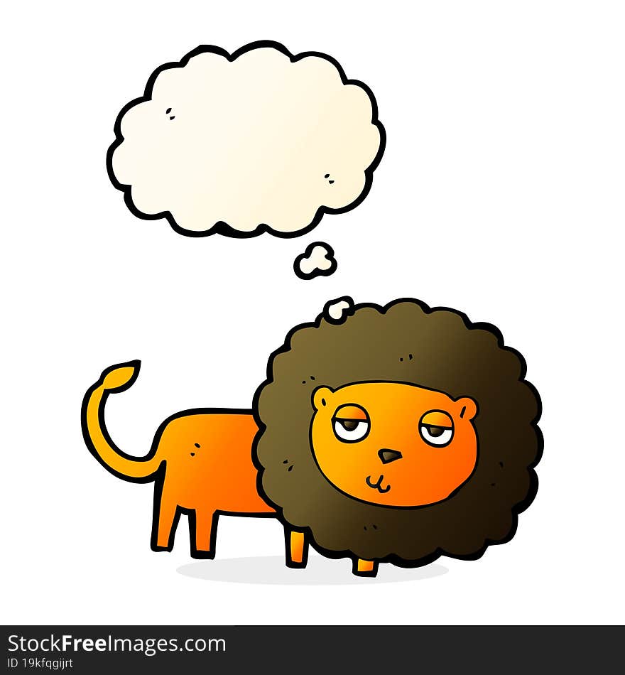 Cartoon Lion With Thought Bubble