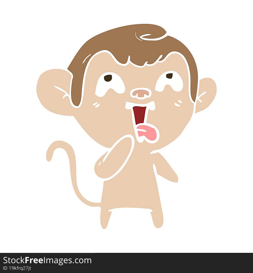 crazy flat color style cartoon monkey