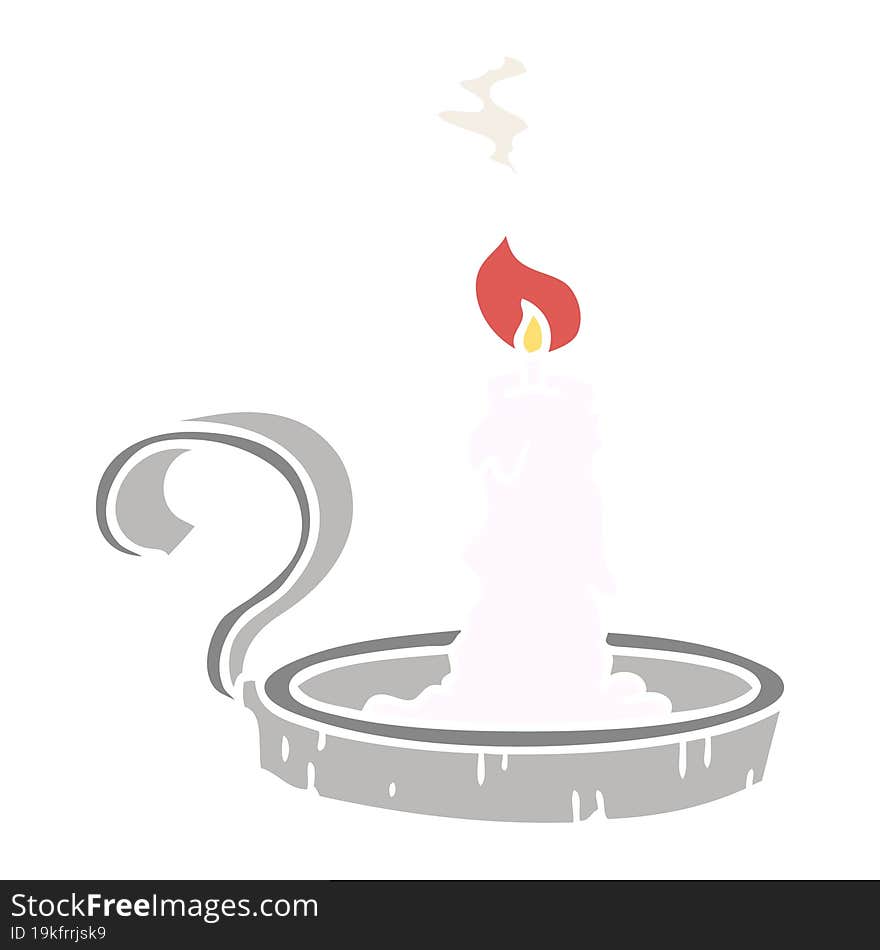 Cartoon Doodle Of A Candle Holder And Lit Candle