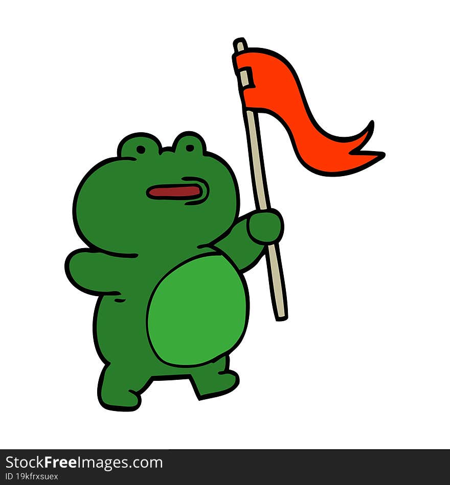 funny cartoon doodle frog