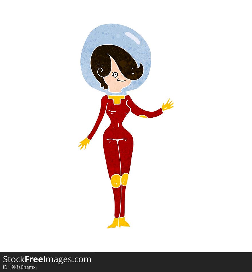 cartoon space woman