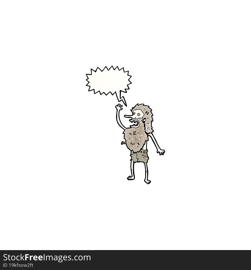 cartoon old castaway man