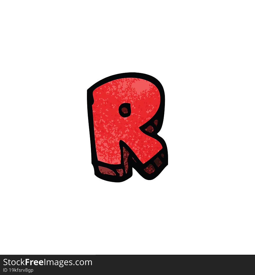 Cartoon Doodle Letter R