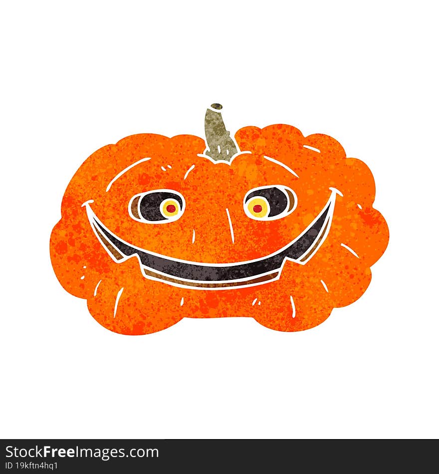 retro cartoon pumpkin