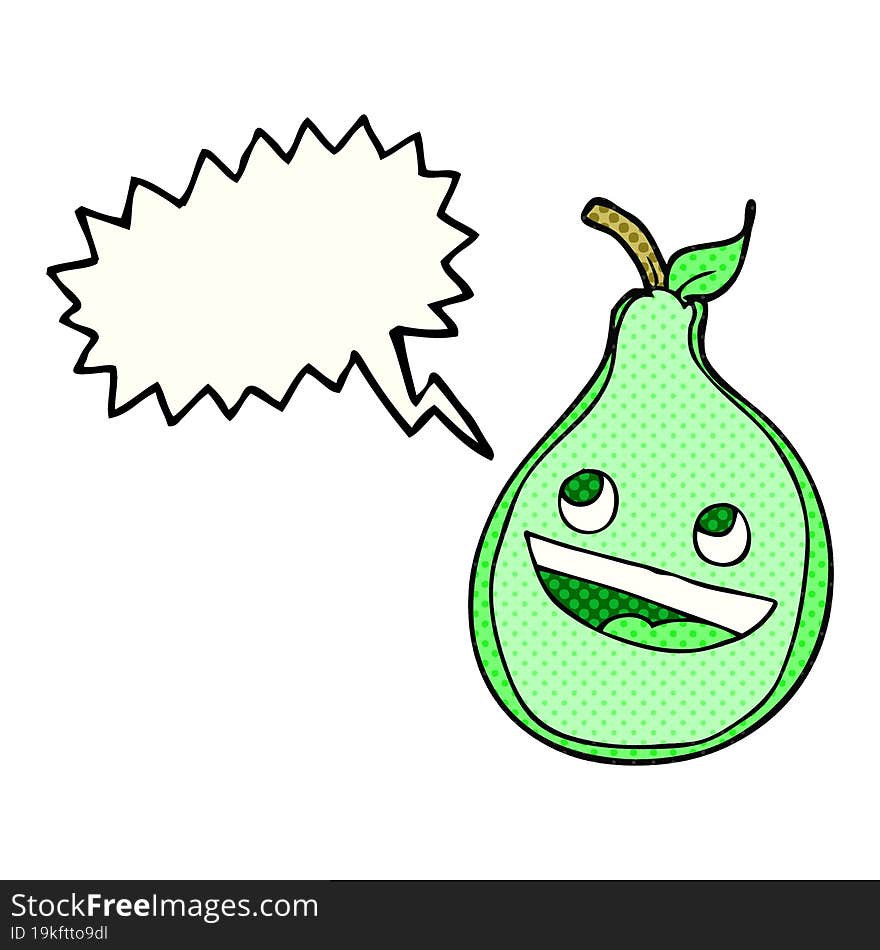 Comic Book Speech Bubble Cartoon Pear