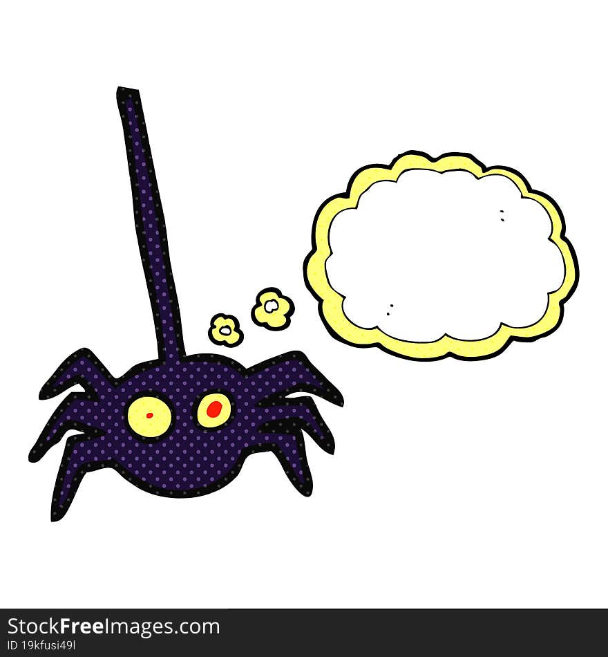 thought bubble cartoon halloween spider