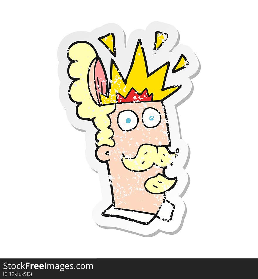 retro distressed sticker of a cartoon man with exploding head