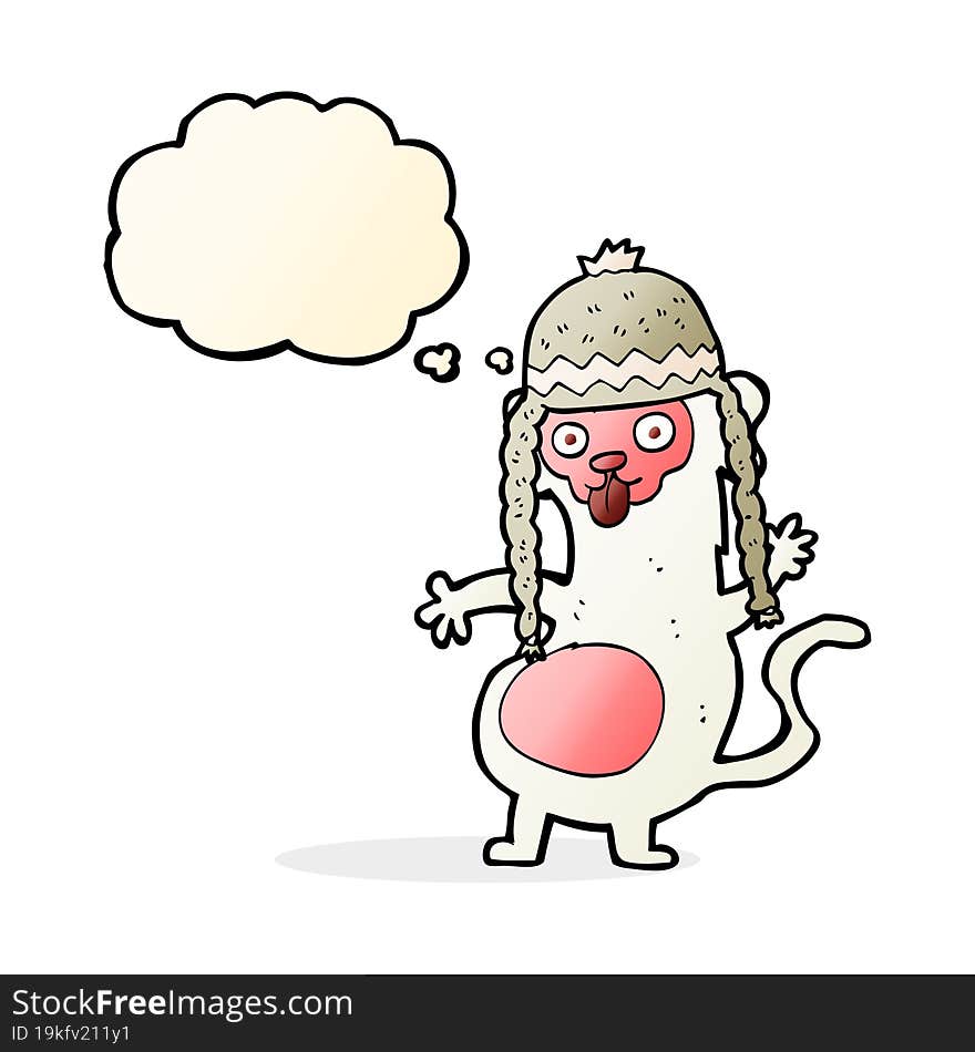 Funny Cartoon Monkey With Thought Bubble