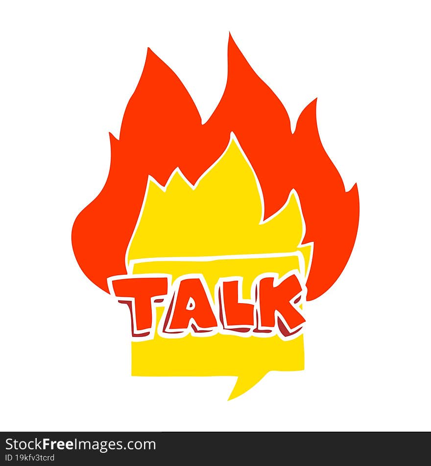 flat color illustration of a cartoon talk symbol