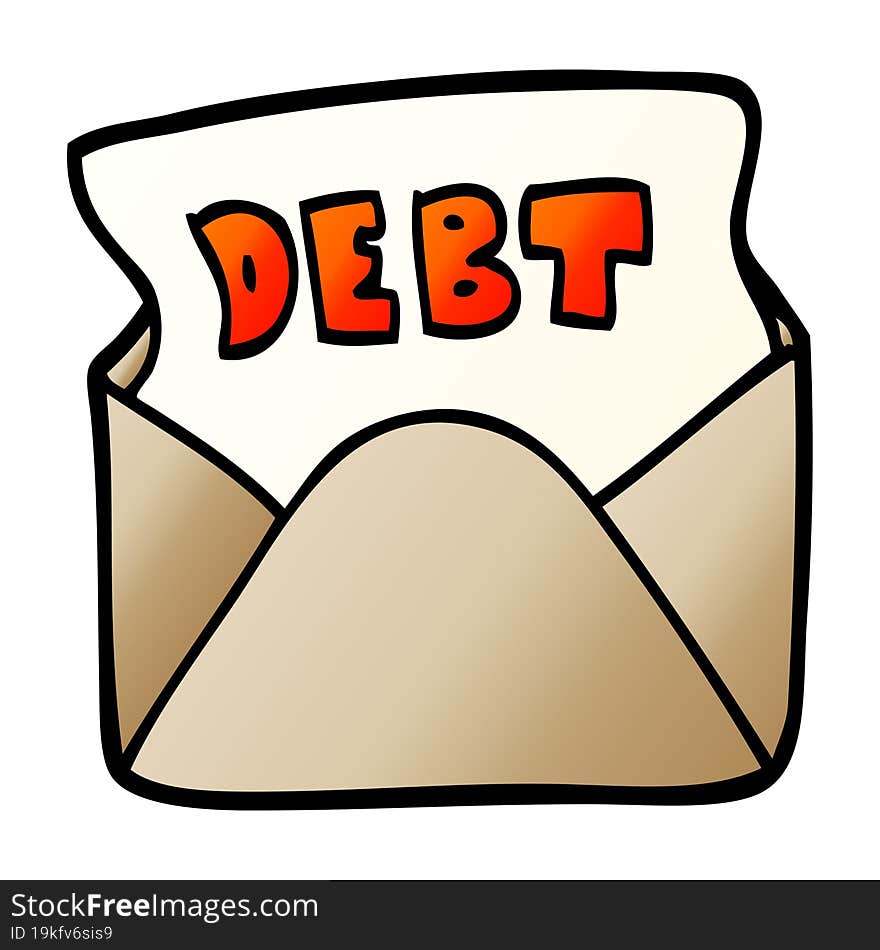 vector gradient illustration cartoon debt letter