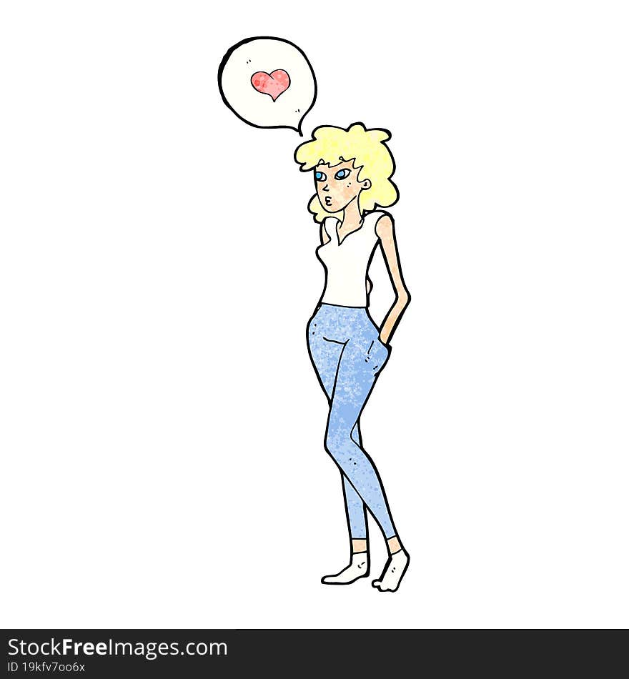 Cartoon Woman In Love