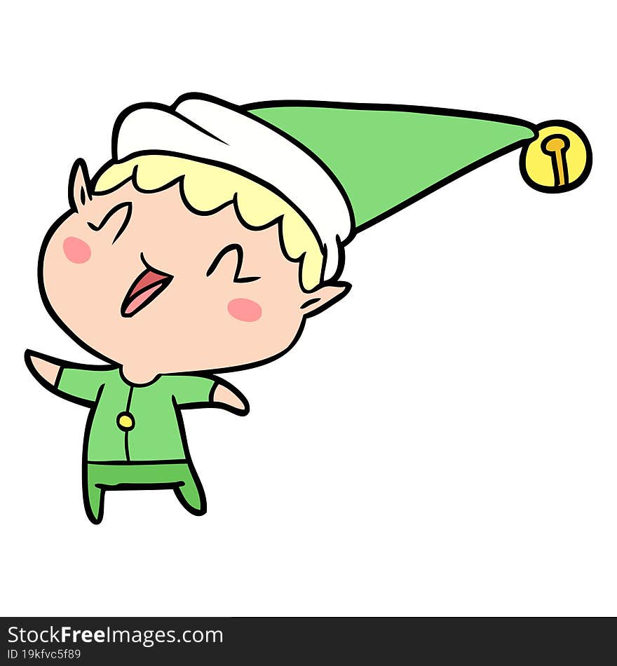 cartoon happy christmas elf. cartoon happy christmas elf