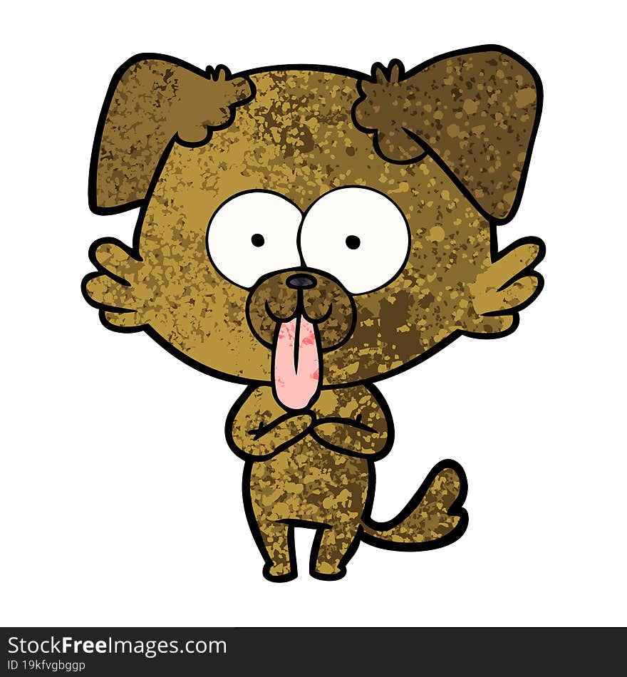 cartoon dog with tongue sticking out. cartoon dog with tongue sticking out